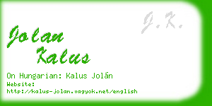 jolan kalus business card